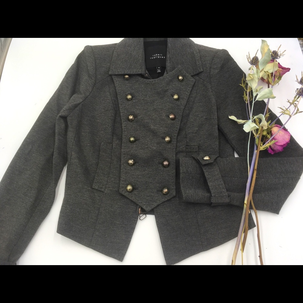 Robert Rodriguez button front jacket with pleats